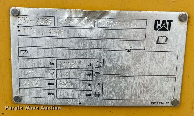 image for item EG1180 2015 Caterpillar  420F2 backhoe