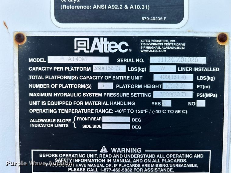 image for item EG1198 2012 Ford F550 Super Duty bucket truck