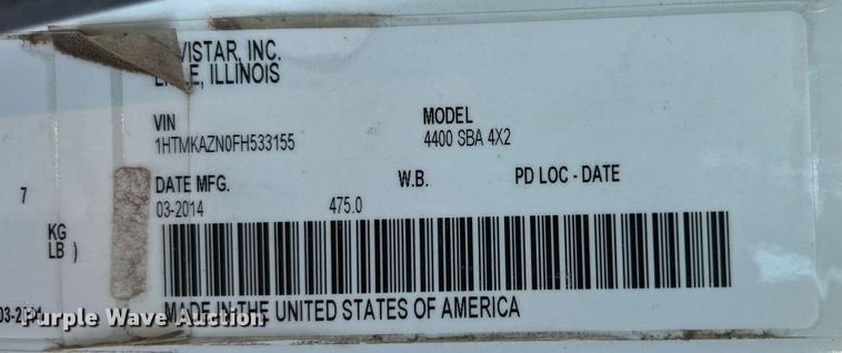 image for item EG1212 2015 International  4400 SBA fuel / lube truck