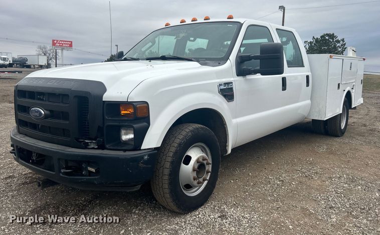 image for item EG1213 2008 Ford F350 Super Duty Crew Cab utility bed pickup truck