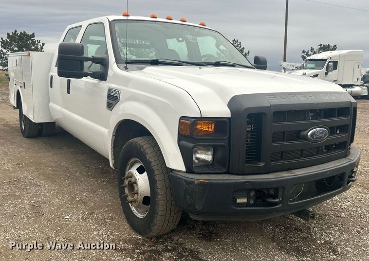 image for item EG1213 2008 Ford F350 Super Duty Crew Cab utility bed pickup truck