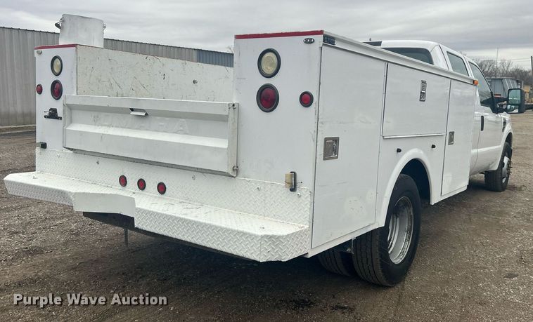 image for item EG1213 2008 Ford F350 Super Duty Crew Cab utility bed pickup truck