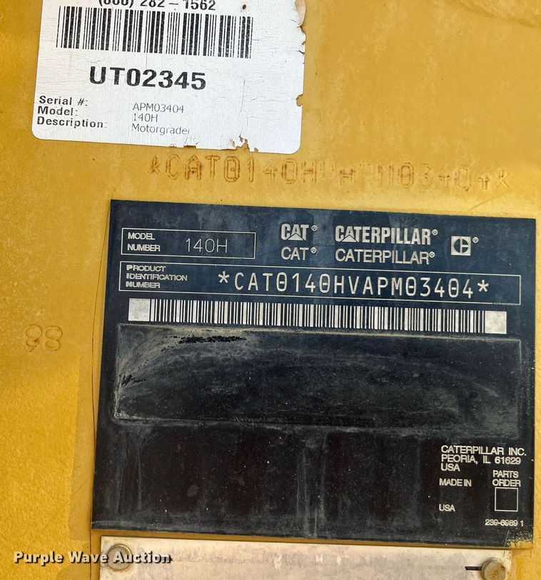 image for item EI0612 2007 Caterpillar 140H motor grader