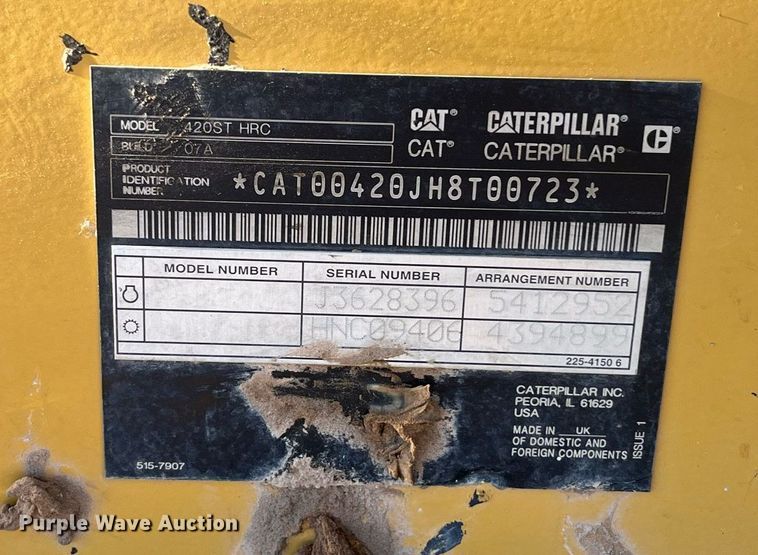 image for item EI0613 2021 Caterpillar 420ST HRC backhoe