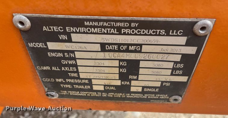 image for item EI0632 2012 Altec WC126A wood chipper