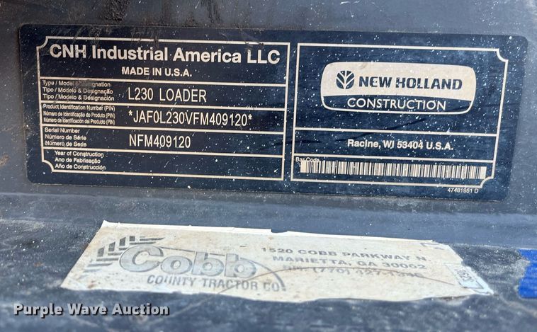 image for item EI0650 2015 New Holland L230 skid steer loader