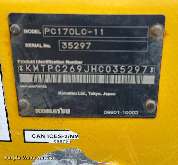image for item EJ0198 2018 Komatsu  PC170LC-11 excavator