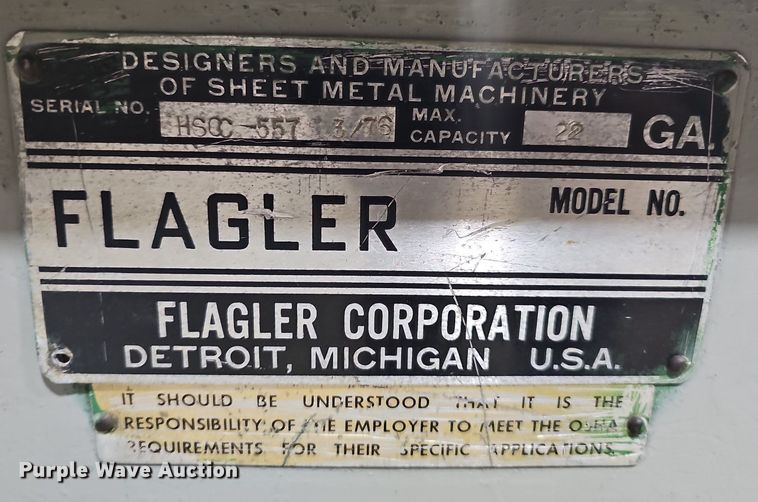 image for item EJ5894 Flagler roll former