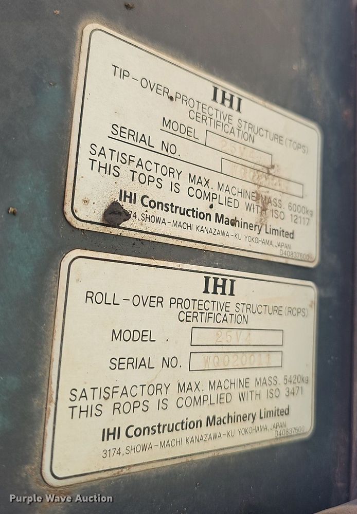 image for item EJ5902 IHI 25V4-F mini excavator