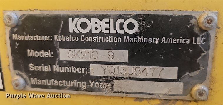 image for item EJ5926 2012 Kobelco  SK210-9 excavator