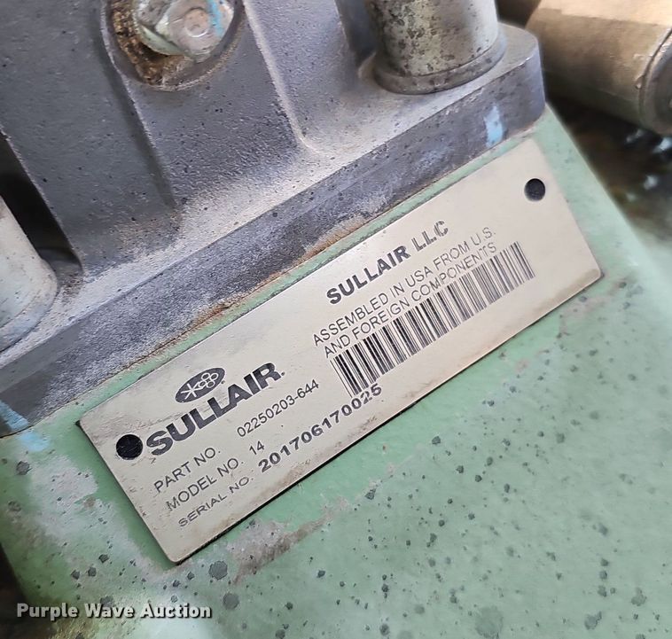 image for item IO9847 2017 Sullair 185D DPQ KU4F air compressor