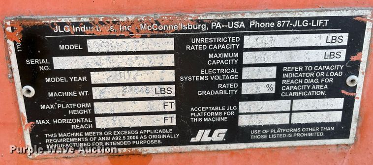 image for item JS9981 2007 JLG 600AJ boom lift