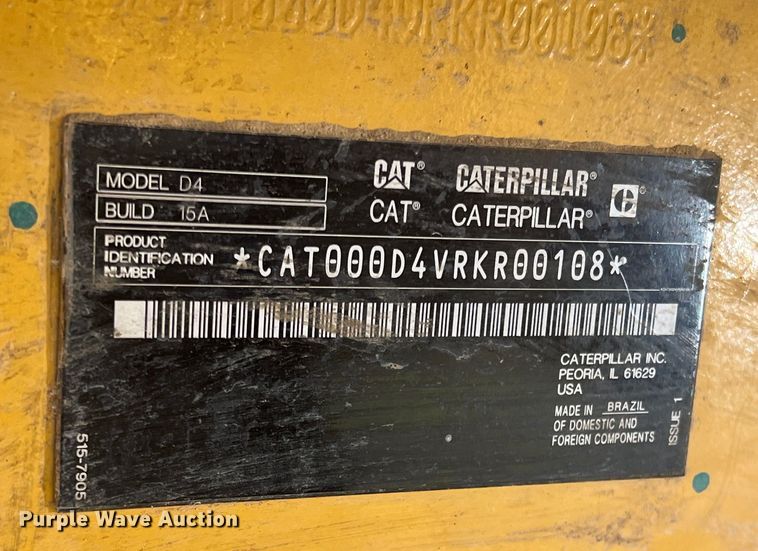 image for item JT9016 2020 Caterpillar  D4 dozer