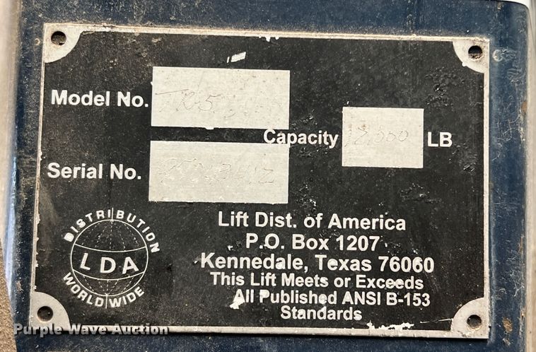 image for item JT9019 LDA TR56 four post lift