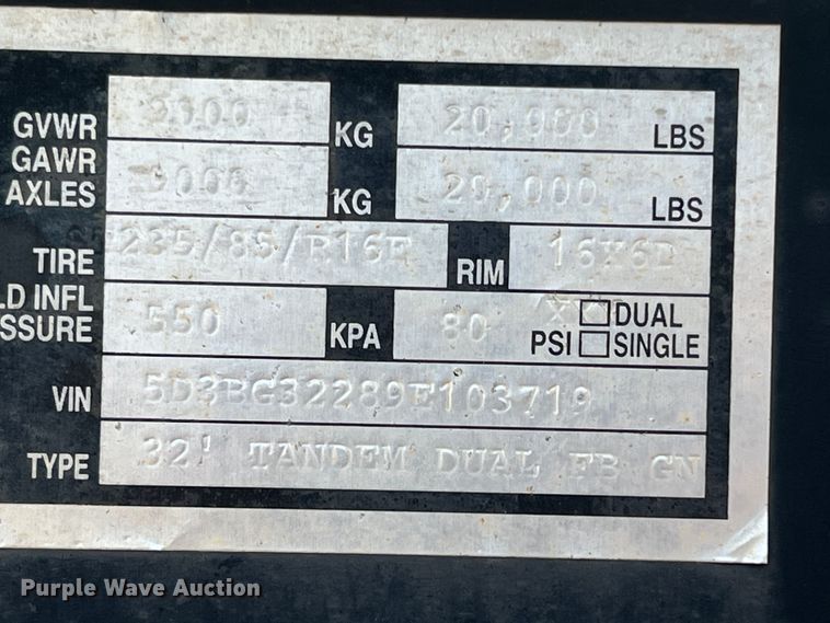 image for item JT9023 2009 Legend  equipment trailer