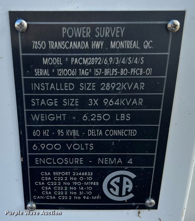 image for item KV9828 (2) Power Survey capacitor banks