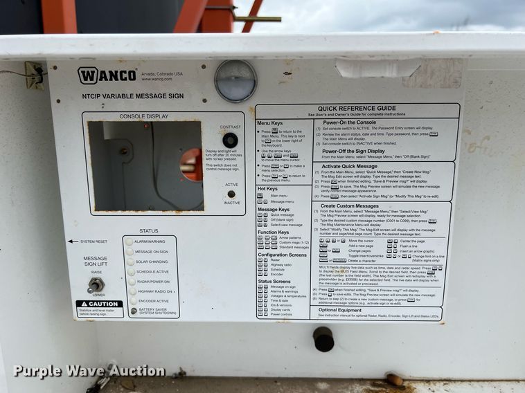 image for item KV9841 2011 Wanco WTMMB message board trailer