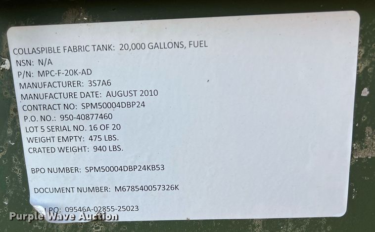 image for item KV9846 2010 3S7A6 nitrile fuel tank