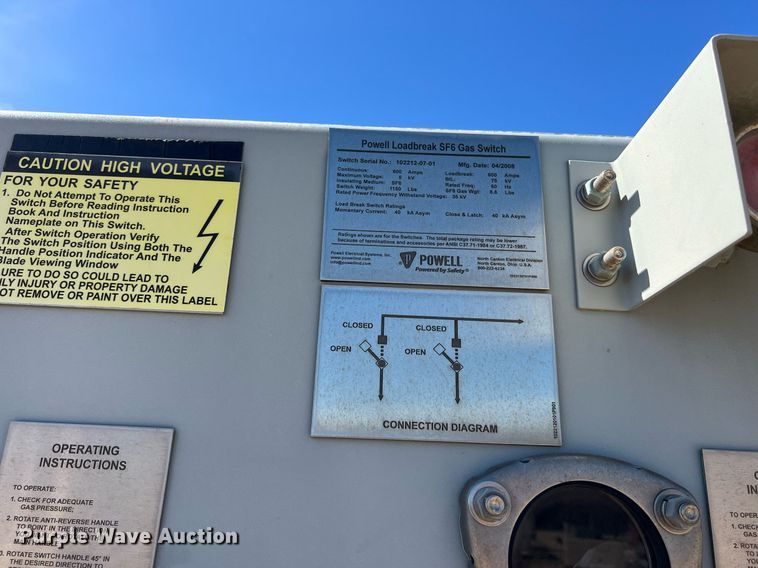 image for item KV9859 (2) 2008 Powell Loadbreak SF6 gas switches
