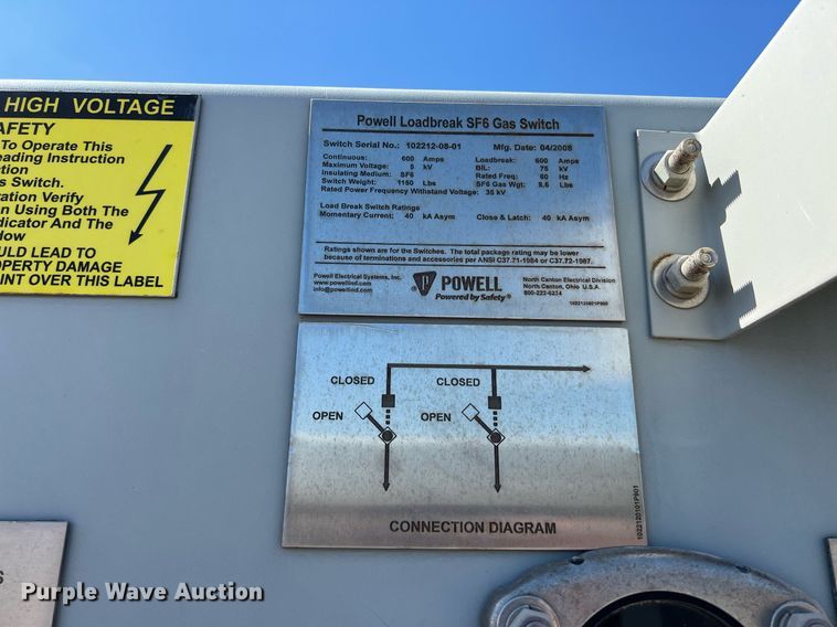 image for item KV9859 (2) 2008 Powell Loadbreak SF6 gas switches