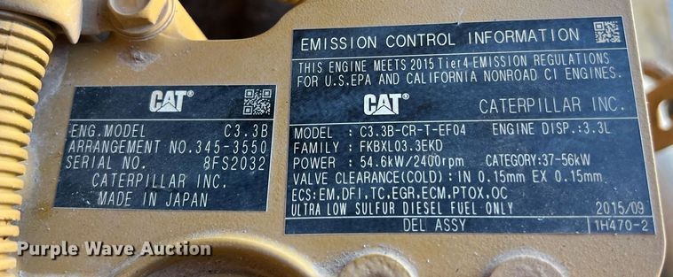 image for item KV9871 2016 Caterpillar 262D skid steer loader