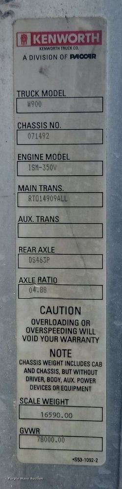 image for item LA9636 2004 Kenworth  W900 ready mix truck