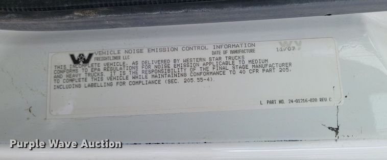 image for item LA9674 2008 Western Star 4900FA dump truck