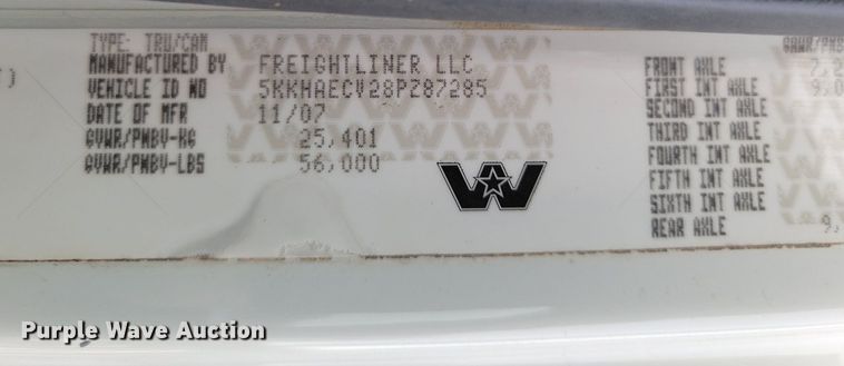 image for item LA9674 2008 Western Star 4900FA dump truck