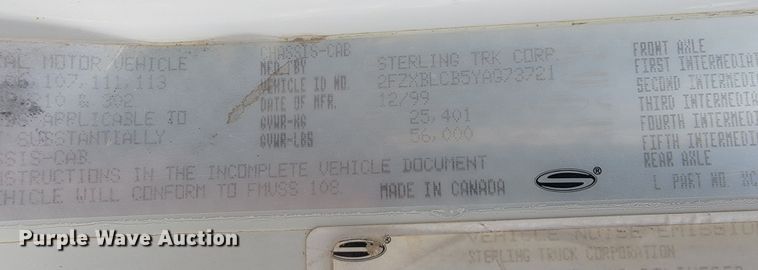 image for item LA9675 2000 Sterling LT8500 dump truck