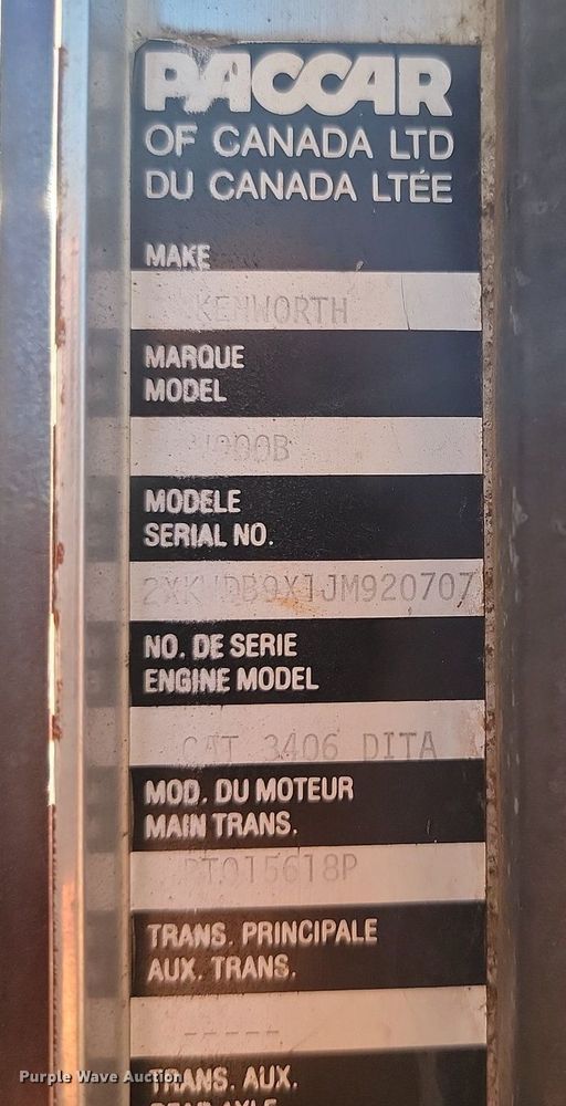 image for item LA9698 1988 Kenworth  W900 dump truck