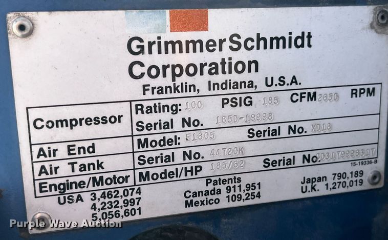 image for item LD9966 Grimmer Schmidt E1805 air compressor