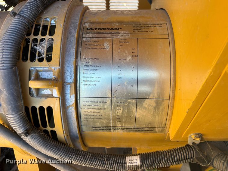 image for item LD9988 1999 Olympian G25F1S generator