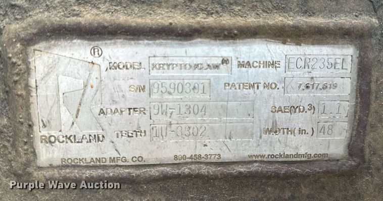 image for item NF9331 Rockland  Krypto Klaw excavator grapple bucket