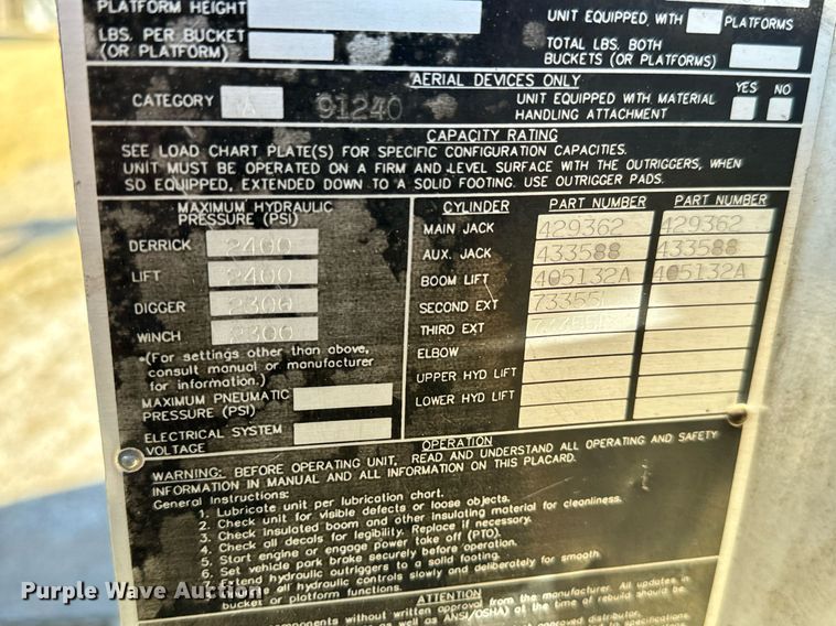 image for item NI9751 1995 International 4900 digger derrick truck
