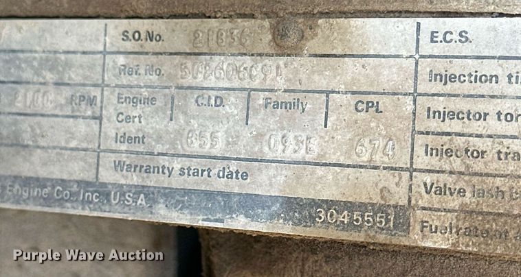 image for item NJ9297 1987 International  F2674 water truck