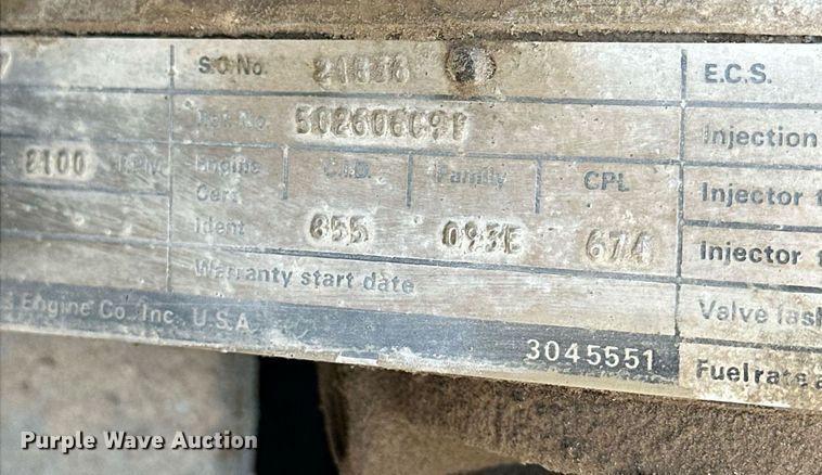 image for item NJ9297 1987 International  F2674 water truck