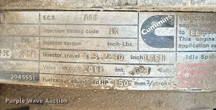 image for item NJ9297 1987 International  F2674 water truck