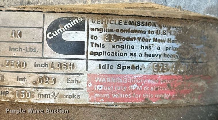 image for item NJ9297 1987 International  F2674 water truck