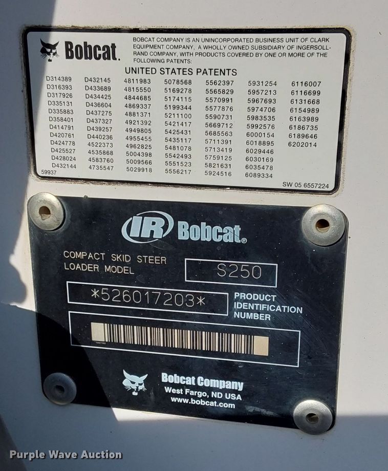 image for item NN9487 2005 Bobcat S250 skid steer loader