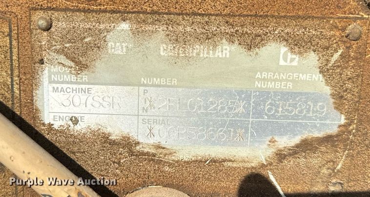 image for item NN9489 1994 Caterpillar  307SSR mini excavator
