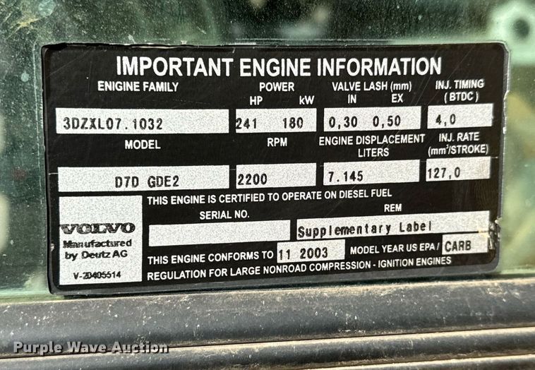 image for item NU9332 2004 Volvo  G726B motor grader