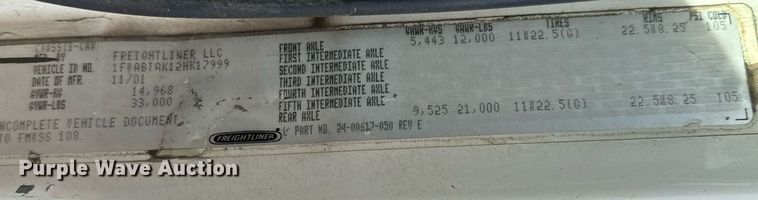 image for item NU9333 2002 Freightliner FL70 vacuum truck