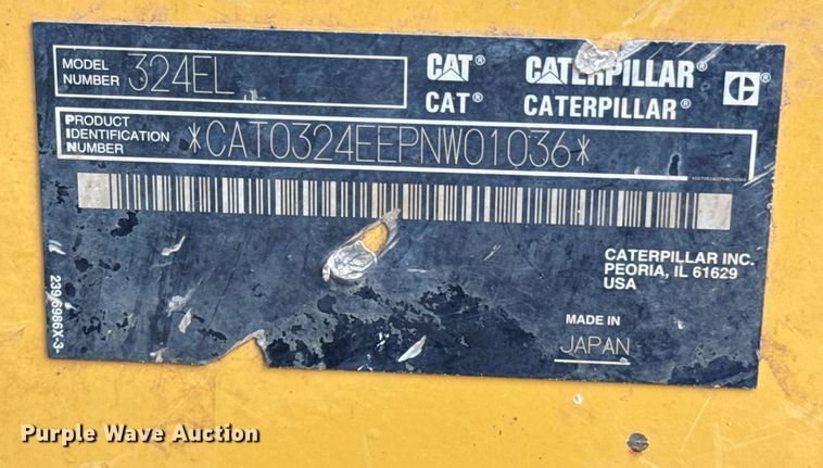 image for item OJ9462 2013 Caterpillar 324EL excavator
