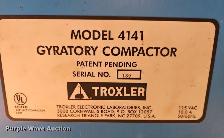 image for item OJ9736 Troxler 4141 gyratory compactor