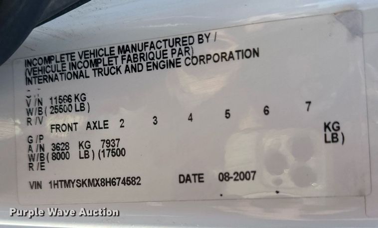 image for item OM9786 2008 International  4300M7 SBA dump truck