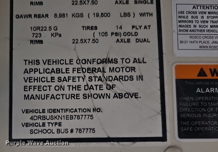 image for item DK0549 2014 IC Corporation PB10500 school bus