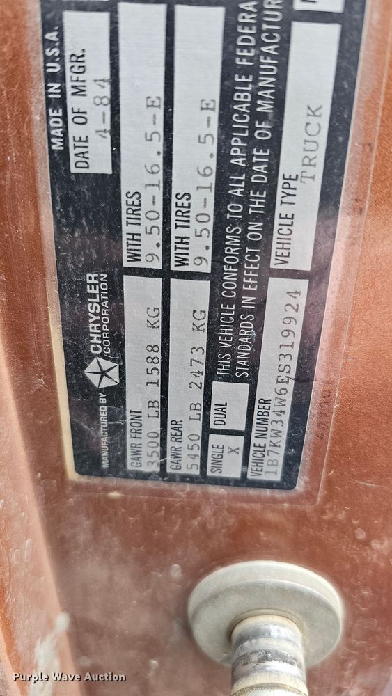 image for item DK0567 1984 Dodge W-350 brush fire truck