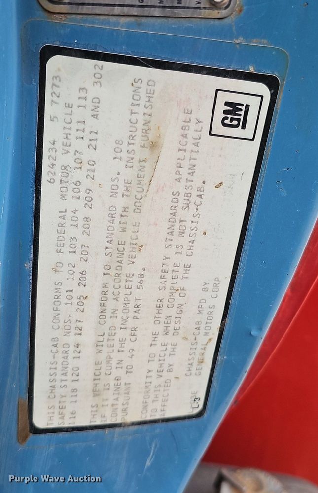 image for item DK0568 1980 Chevrolet 70 fire truck