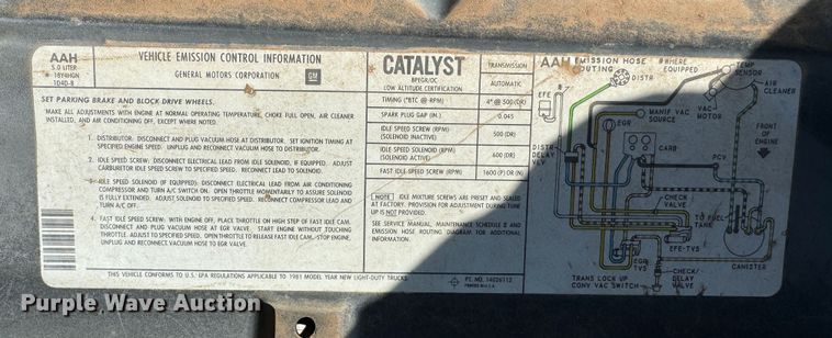 image for item DK6784 1981 Chevrolet C10 pickup truck