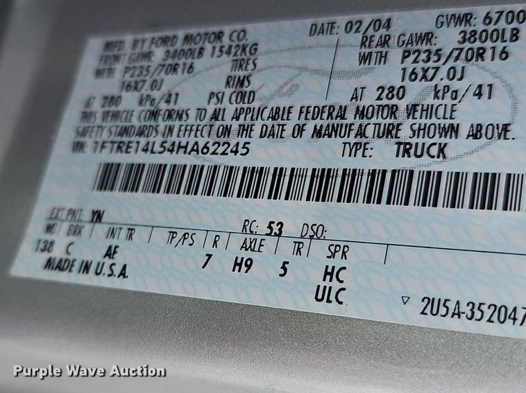 image for item DM1524 2004 Ford  E150 van